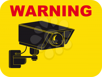 Warning sign for the presence of a CCTV camera