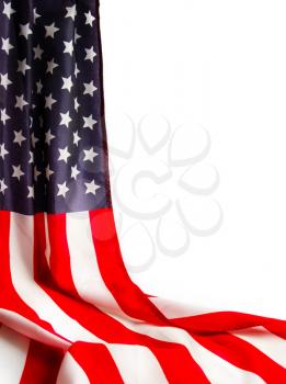 beautiful starry striped flag of the united states of america on a white background