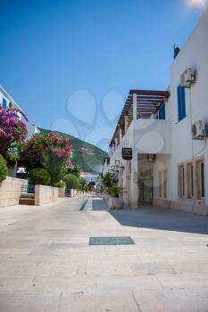 Budva - Montenegro, 31 July: The streets of the tourist town of Budva empty from quarantine in wonderful sunny weather.