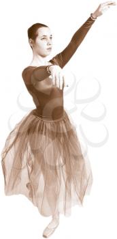 Royalty Free Sepia Tone Photo of a Ballerina