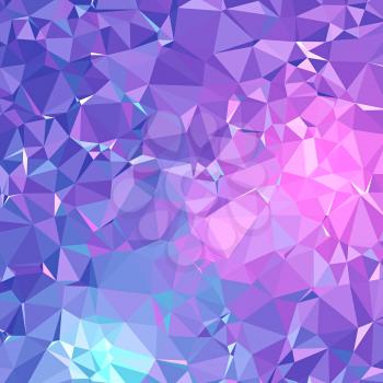 Abstract cold blue polygonal and low poly background. Background with blue triangles.
