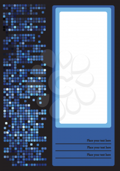 Vector illustration of blank color blue paper sheet. 