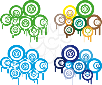 Graphic animation of retro circles in various color.