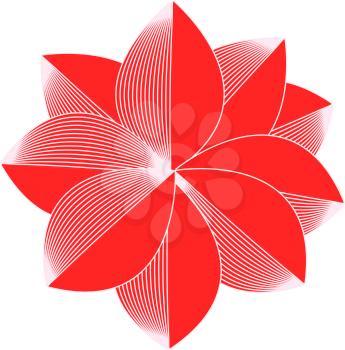 Simple retro white and red bloom vector on white background.