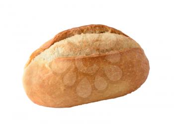 Traditional baked plain soft bun isolated over white background.