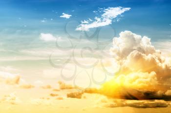 Summer sky and clouds. Nature outdoor background