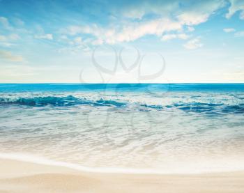 Tropical paradise beach. Summer caribbean sea background