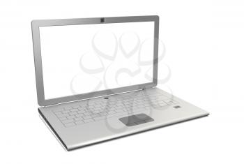 Laptop isolated. Angle view 3d render technology background