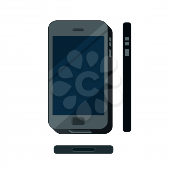 Flat mobile phone concept illustration isolated. Touch phone, display vector