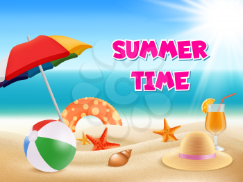 Summer background. Vector illustrations of summertime adventures. Summertime adventure, summer tourism and vacation