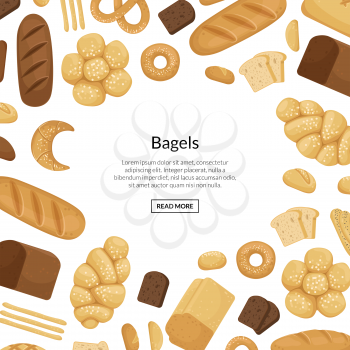 Web banner for website vector cartoon bakery elements background with place for text illustration