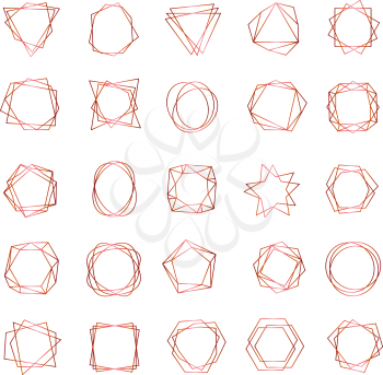 Geometrical frames. Abstract polygonal shapes elegant borders wedding element symbols vector. Shape geometric graphic icons illustration