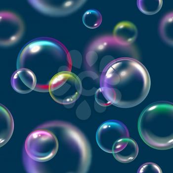 Bubbles pattern. Liquid soap float foam water texture vector bubbles seamless background. Foam or air bubble soap pattern illustration