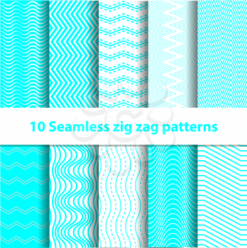 Cyan Seamless Chevron Patterns collection colors for backdrop, booklet, card, invitation etc.