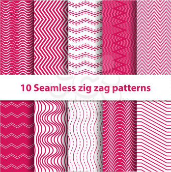 Pink Seamless Chevron Patterns collection for backdrop, booklet, card, invitation etc.