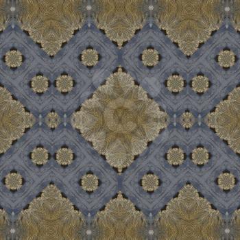 Abstract background, kaleidoscope tile pattern in gold colors