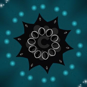 Abstract futuristic dark background with bubble in the form of a circle