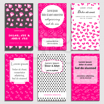 collection of colorful card template. Can be used for invitation on wedding or party, greeting cards etc.
