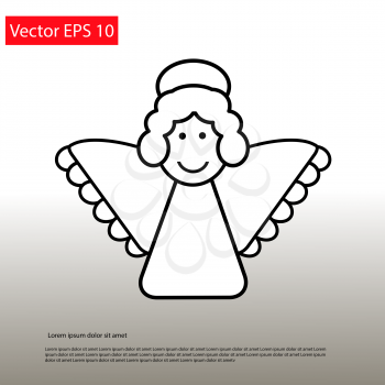 Outlined Christmas angel. Coloring page. vector illustration