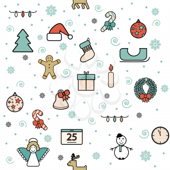 Seamless Christmas background colorful. Can be used for websites, greeting cards etc.