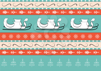 Merry Christmas vintage seamless pattern. Can be used for background, website, greeting card, wrapping paper etc .