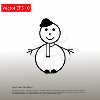 Line icon snowman. Isolated and easy to use. Clean and minimalistic. Christmas series.