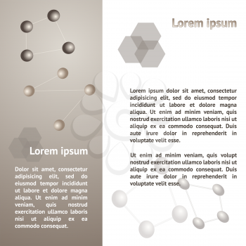 Abstract molecule structure. Brochure, flyer or report for business, template vector.