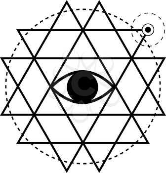 Sacred geometry forms. Magical totem. Alchemy, religion, philosophy, hipster elements and logo. Bohemian ethnic symbol