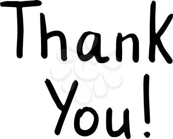 Thank You. Hand drawn lettering. Can be used for card. Vector illustration.