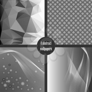Collection of 4 abstract gray background. Can be used for website, brochures, flyers etc