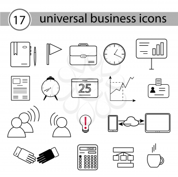 Set of Universal  Business Icons For Web and Mobile