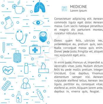 Medical background with icons and place for your text. Can be used for brochure, flyer, leaflet. website background