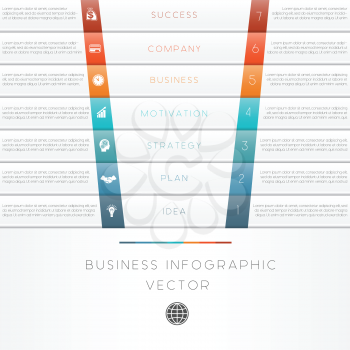 Vector illustration template of business infographic numbered seven position