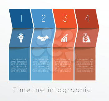 Template Conceptual Business Timeline Infographic design for four position can be used for workflow, banner, diagram, web design, area chart