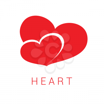 Logo Icon red hearts valentine day, medical, wedding on white background 