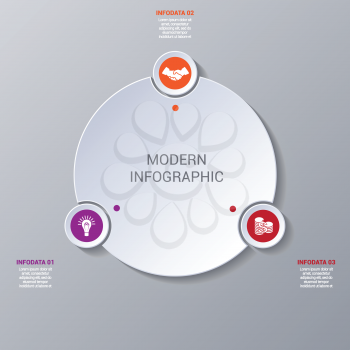 Modern Infographic numbered 3 options, business template for presentation and training