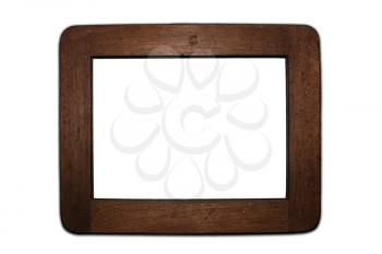 Vintage Picture frame Made Of Wood Isolated on White Background 