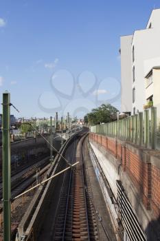 Railroad Subway Station Outdoors With Look at The Tunnel