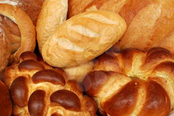 Food background with different types of bread