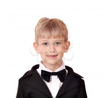boy with tuxedo and bow tie portrait