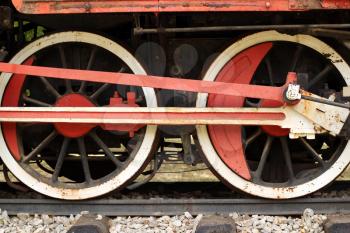 old steam locomotive iron rusty wheels