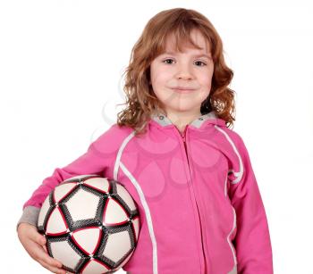 beautiful little girl with soccer ball