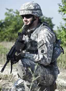 US soldier in action