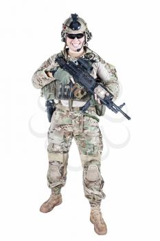 United States Army ranger with assault rifle