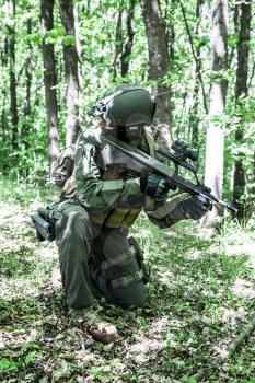 Jagdkommando soldier Austrian special forces equipped with rifle