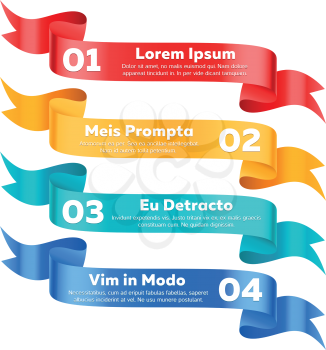 Modern infographics options ribbon banners vector set. Ribbon message, advertising ribbons