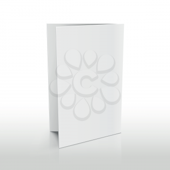 Blank folder white brochure. Vector 3D mockup. Realistic paper brochure and empty paper mockup of illustration