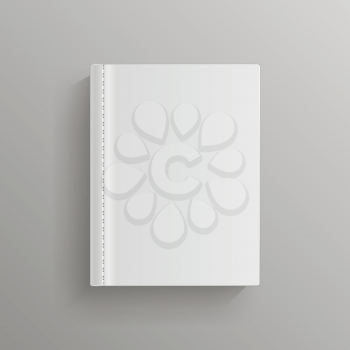 White blank book cover vector template. Book mockup realistic, illustration book with hardcover