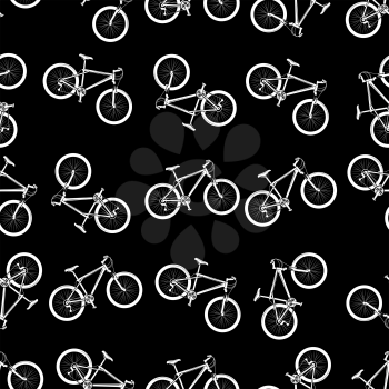 White sport bicycle seamless pattern design. Sport bike white color. Vector illustration