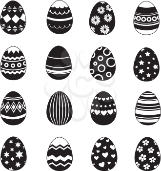 Easter eggs vector icons for holiday spring, seasonal traditional christianity illustration